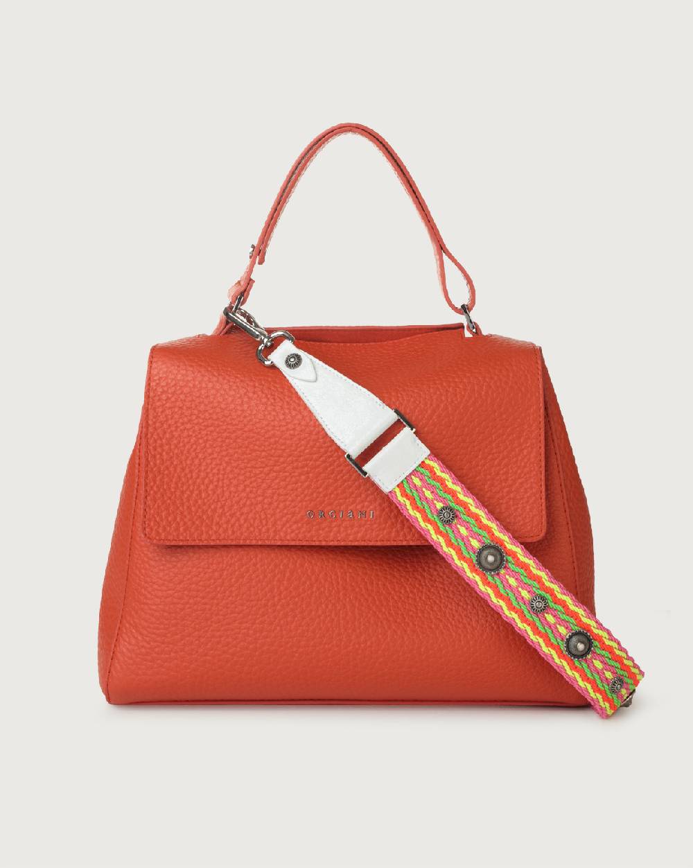 Orciani Tracolla Crash Bone In Tessuto E Pelle