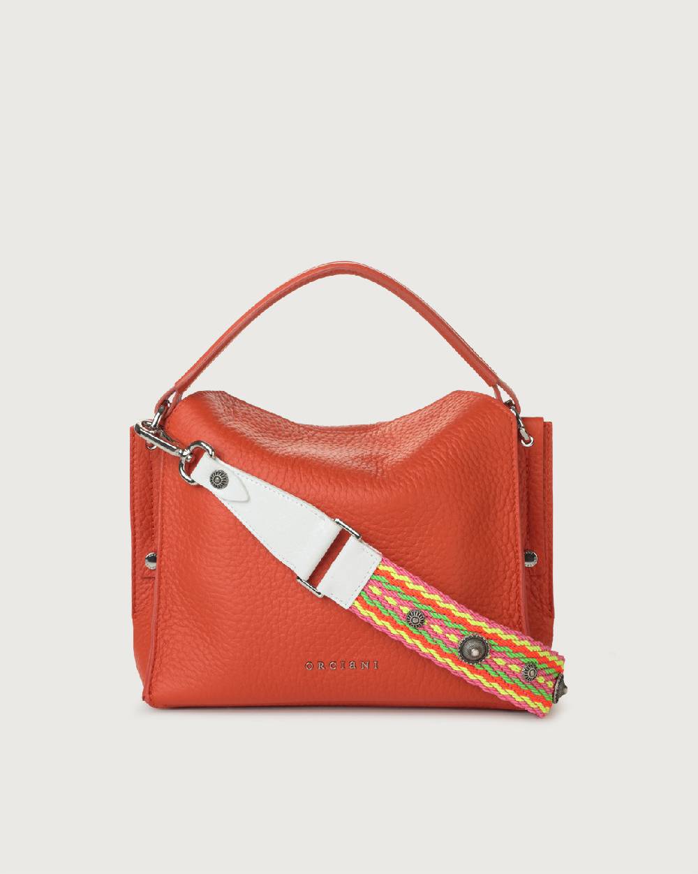 Orciani Tracolla Crash Bone In Tessuto E Pelle