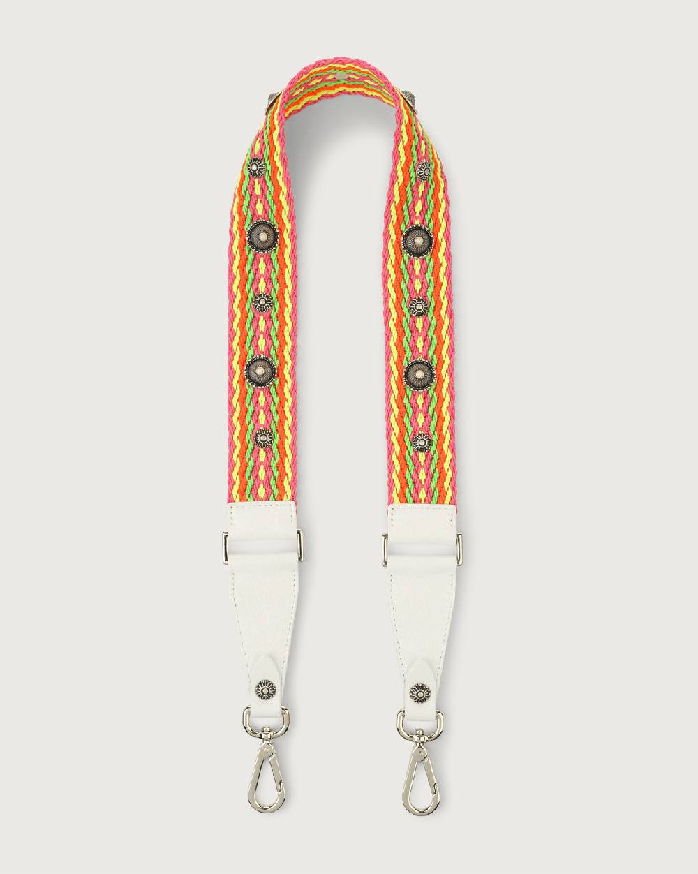 Orciani Tracolla Crash Bone in tessuto e pelle