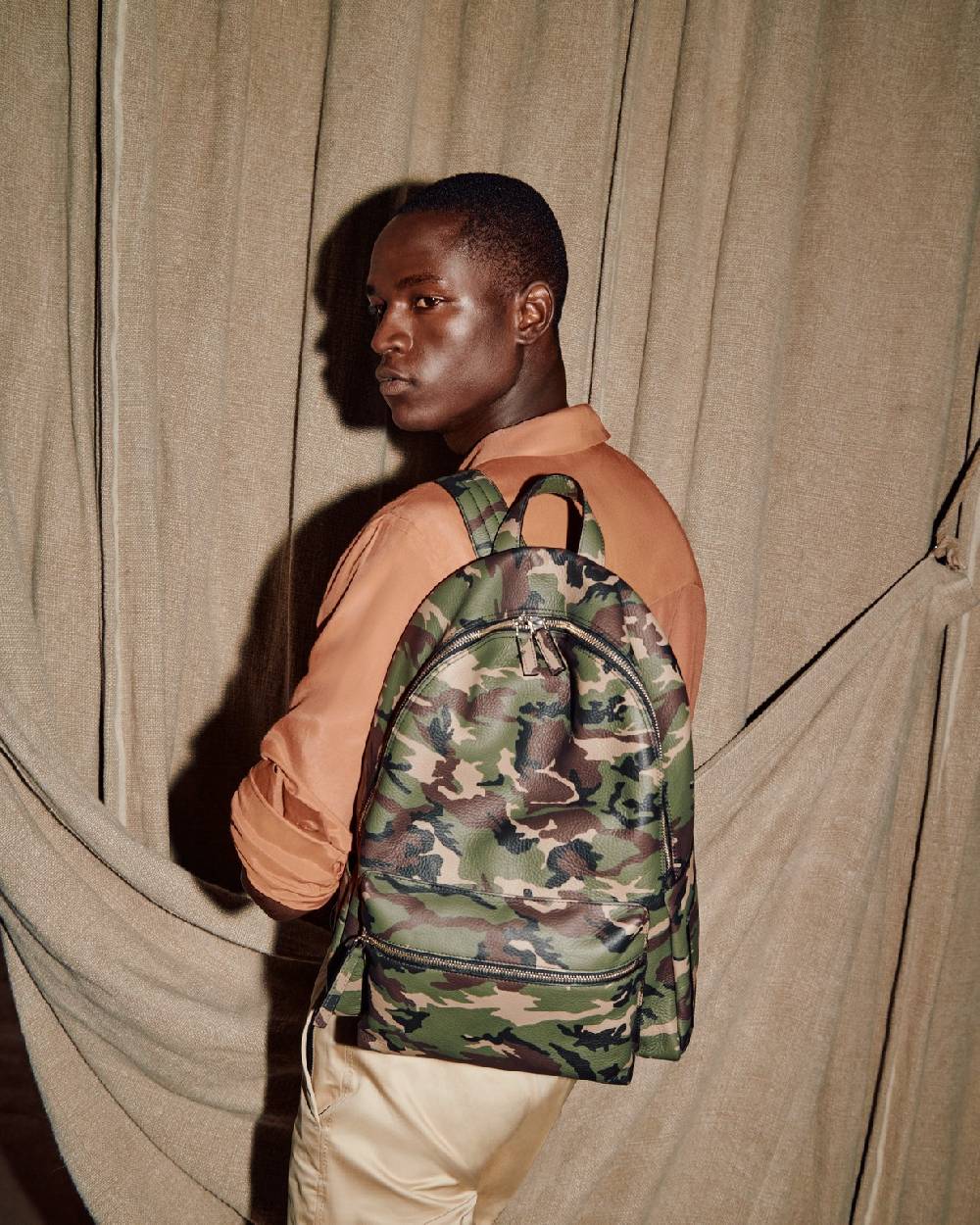 Orciani Zaino Camouflage In Pelle