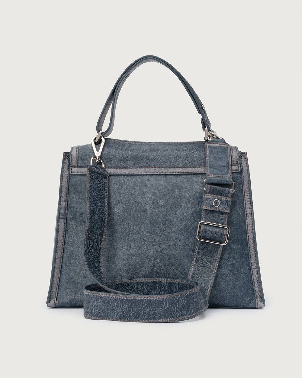 Orciani Sveva Delavè Medium Leather Handbag With Strap
