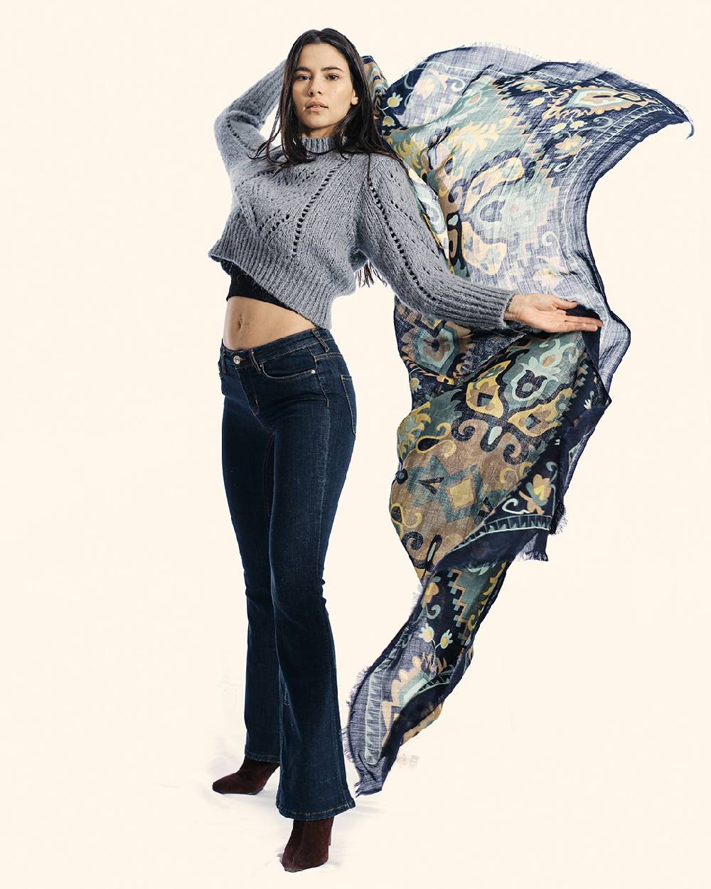 Ordi.to Accessori AQUILONE BLU - Sciarpa Unisex in lana