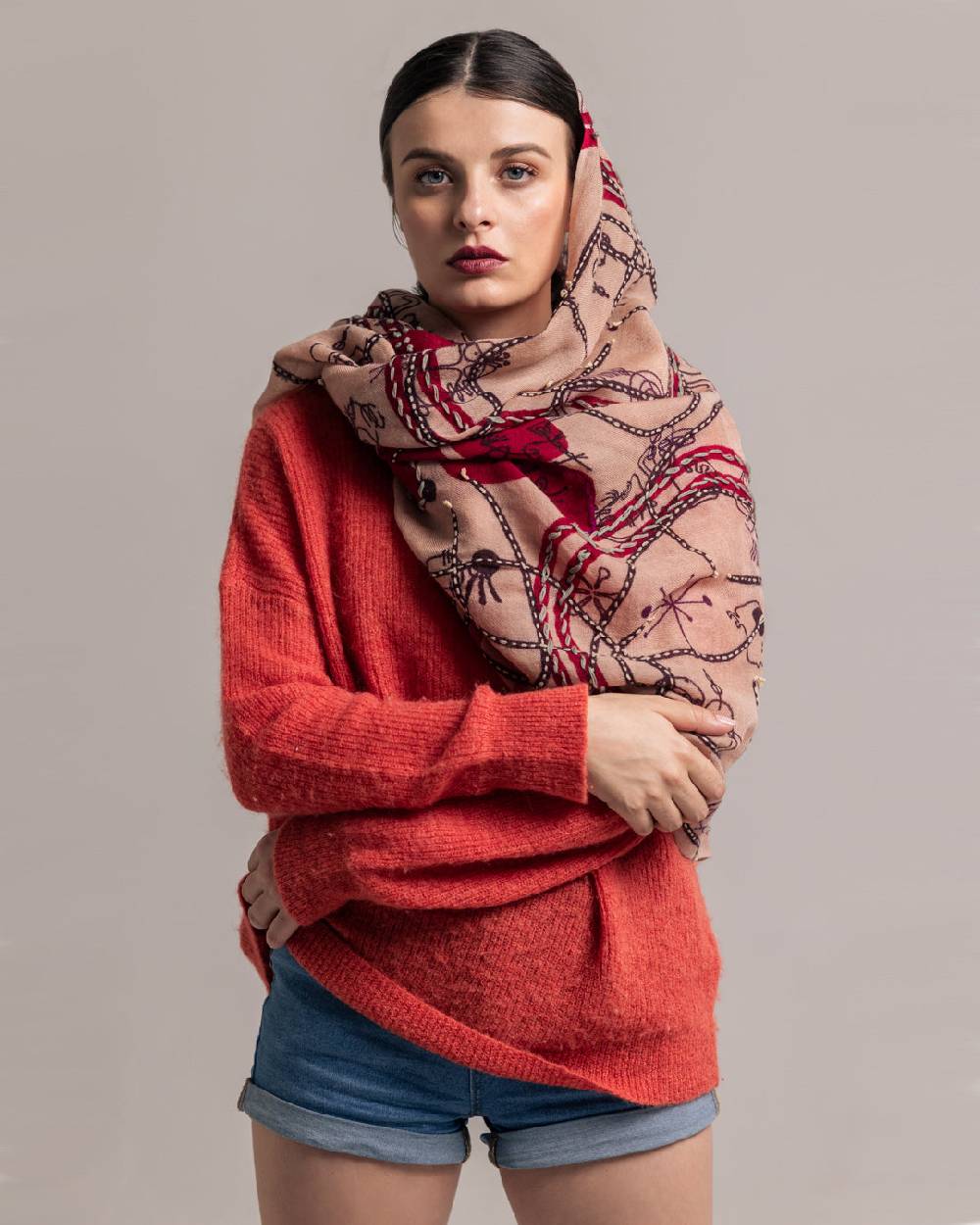 Ordi.to Accessori BURRI ROSSO - Sciarpa Unisex in lana