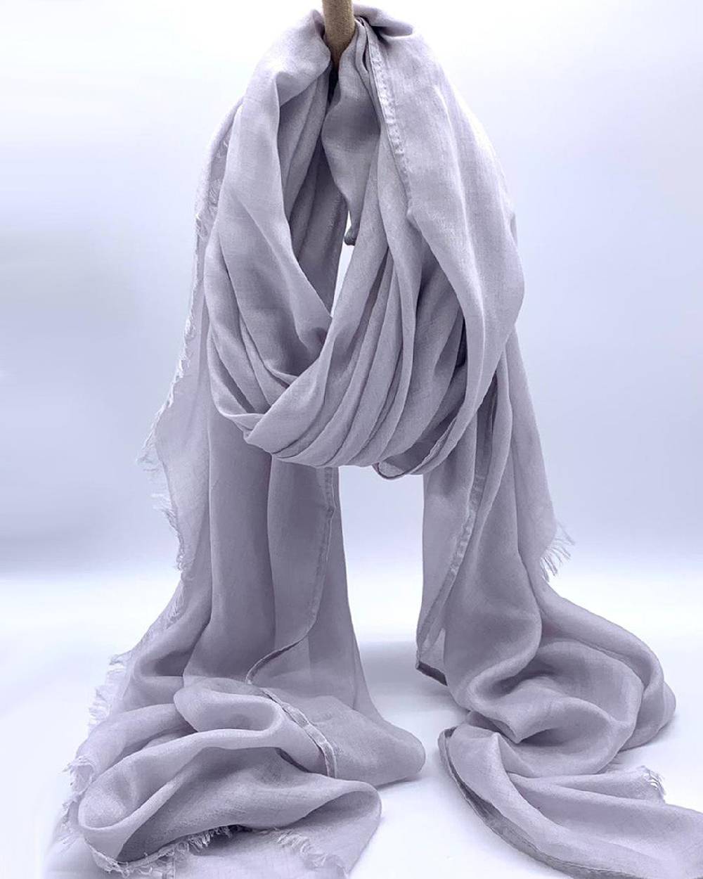 Ordi.to Accessori CAMILLA GRIGIO PERLA - Sciarpa tinta unita Modal e Cashmere