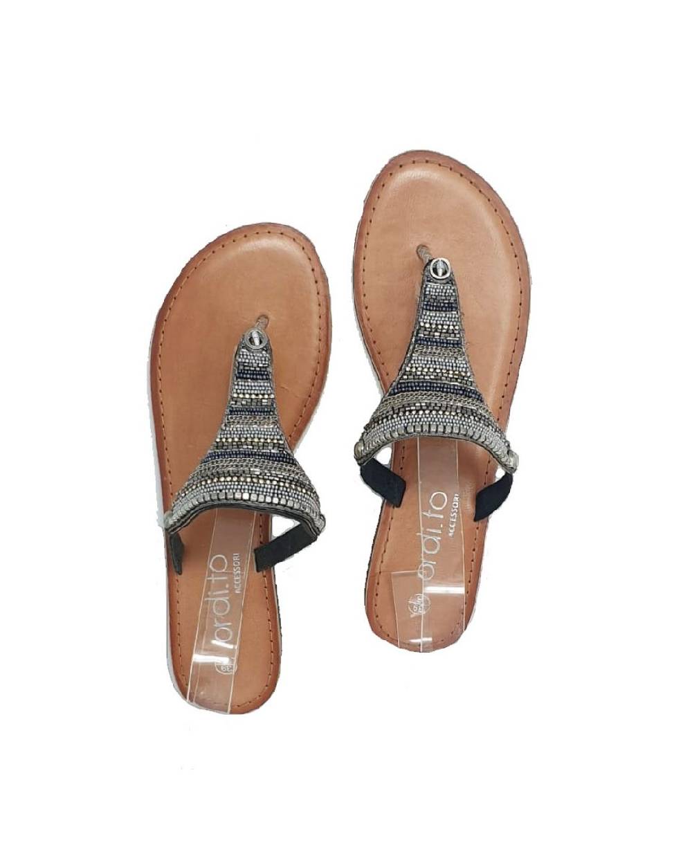 Ordi.to Accessori CRETA - Infradito Con Perline Multicolore