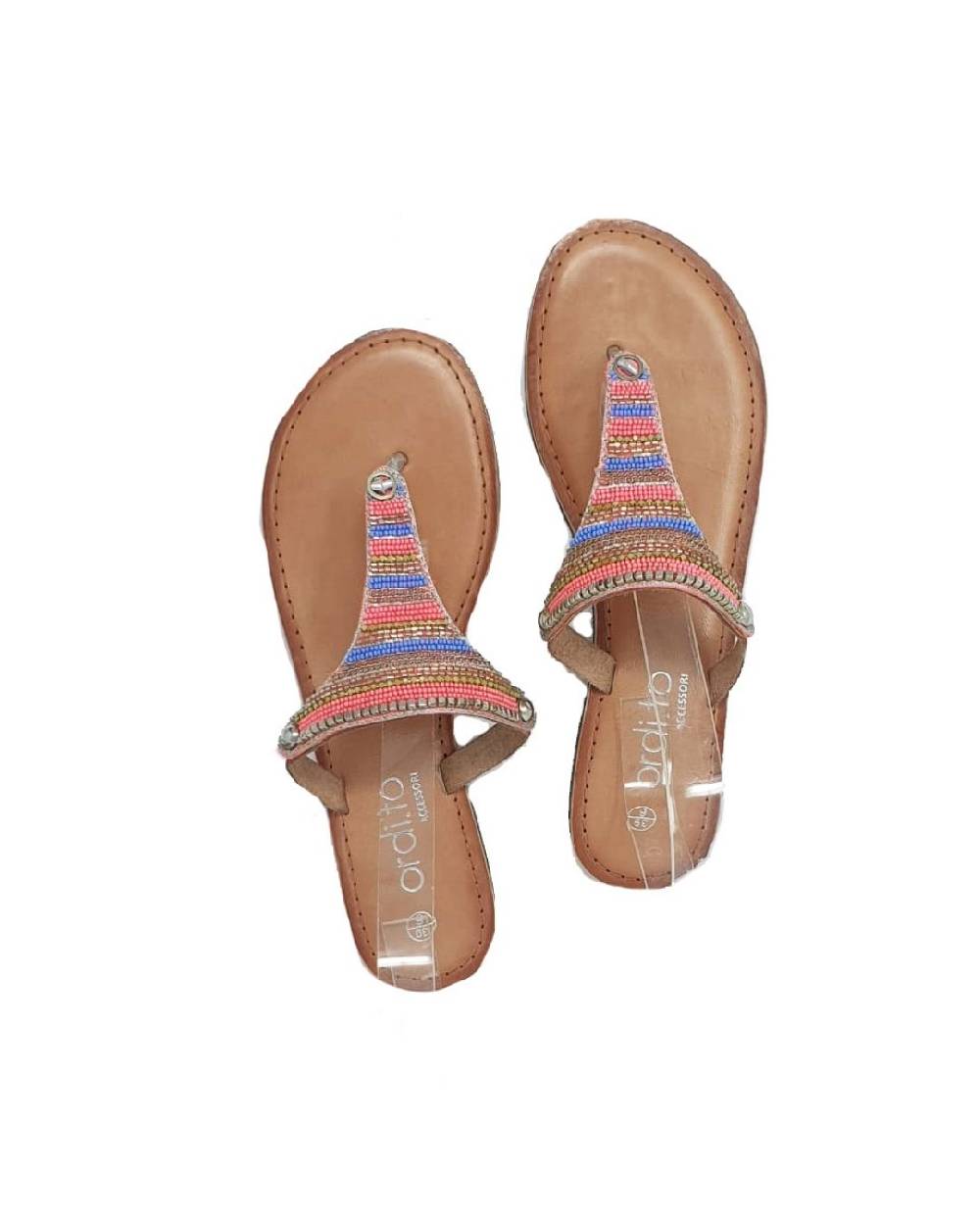 Ordi.to Accessori CRETA - Infradito Con Perline Multicolore