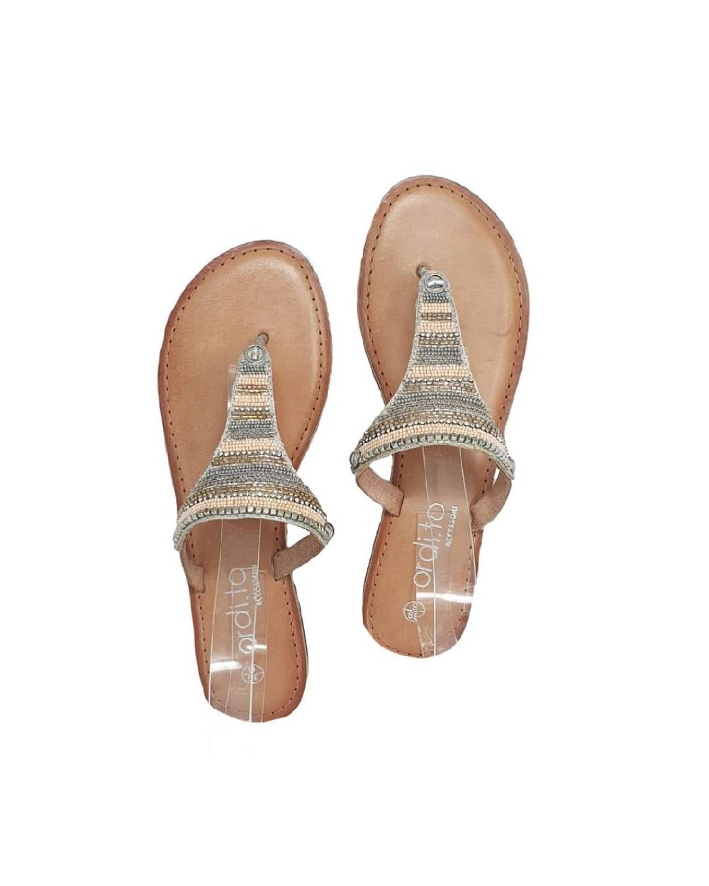 Ordi.to Accessori CRETA - Infradito Con Perline Multicolore