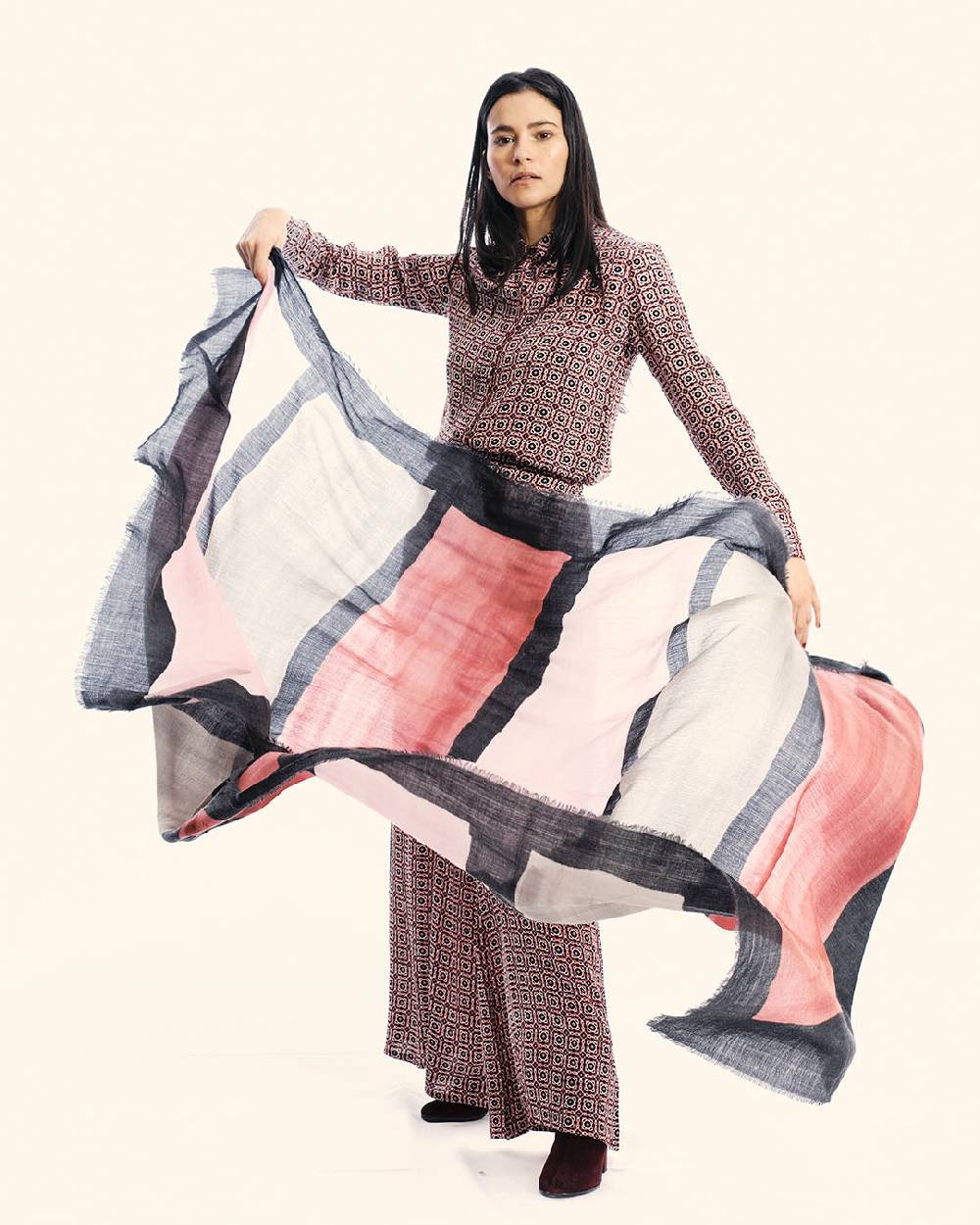 Ordi.to Accessori DUBLINO ROSA - Sciarpa Unisex in lana