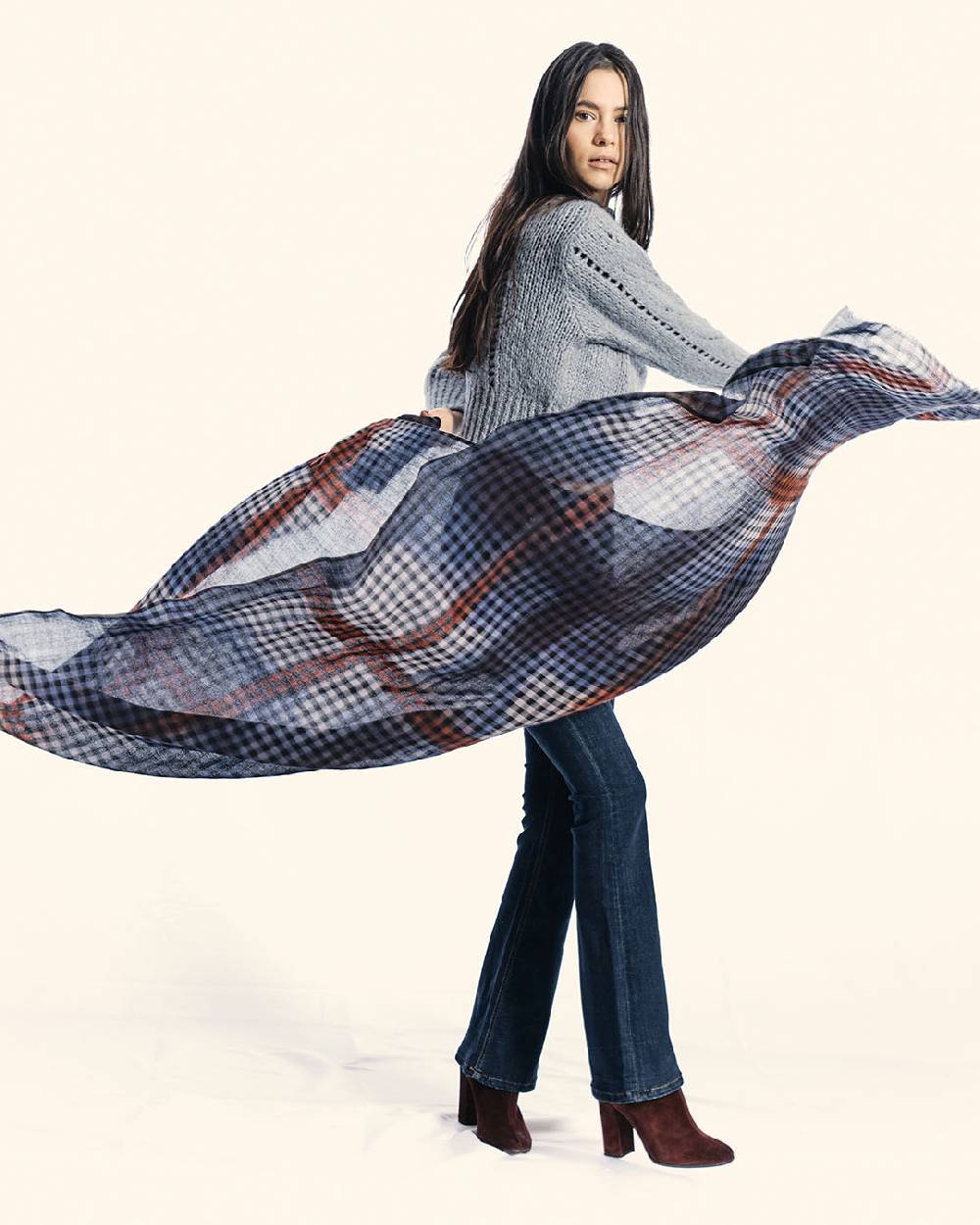 Ordi.to Accessori EDIMBURGO BLU - Sciarpa Unisex in lana