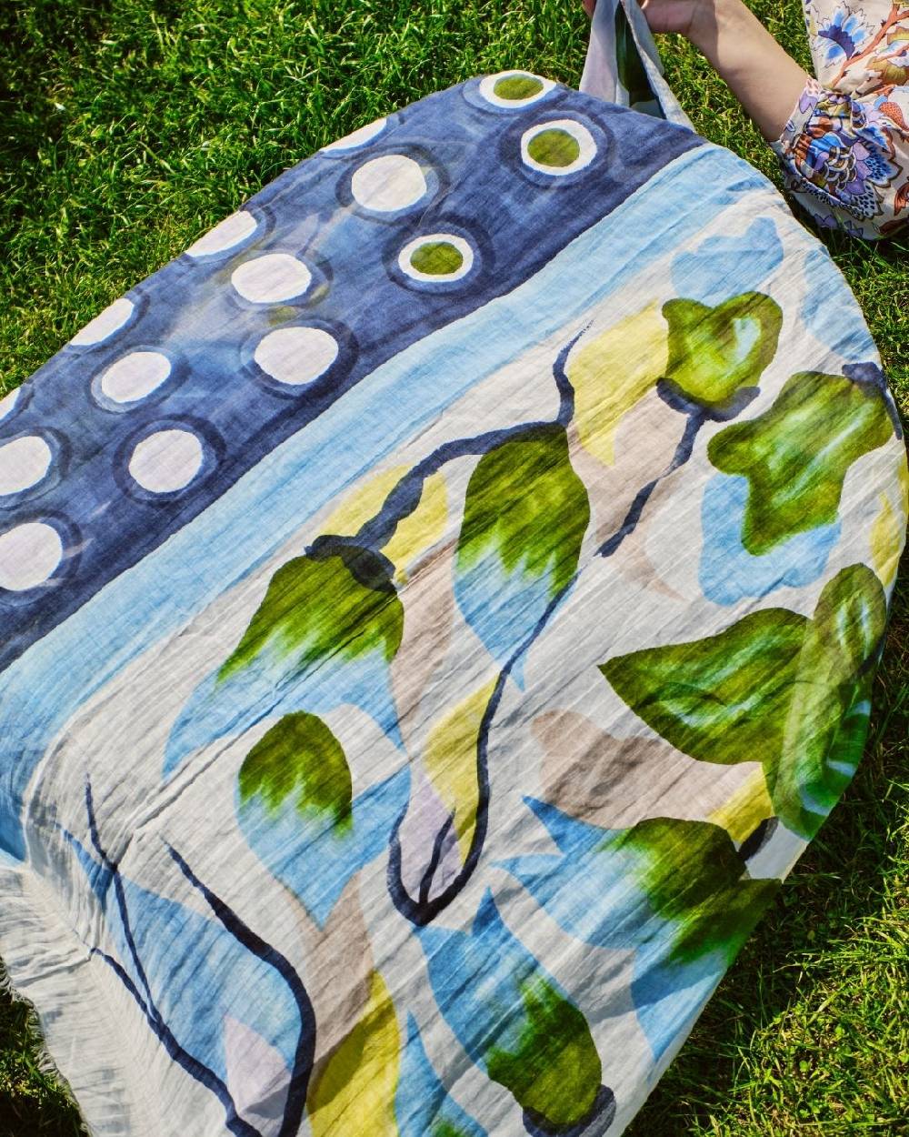 Ordi.to Accessori GINGER BLU - SCIARPA DIPINTO A MANO