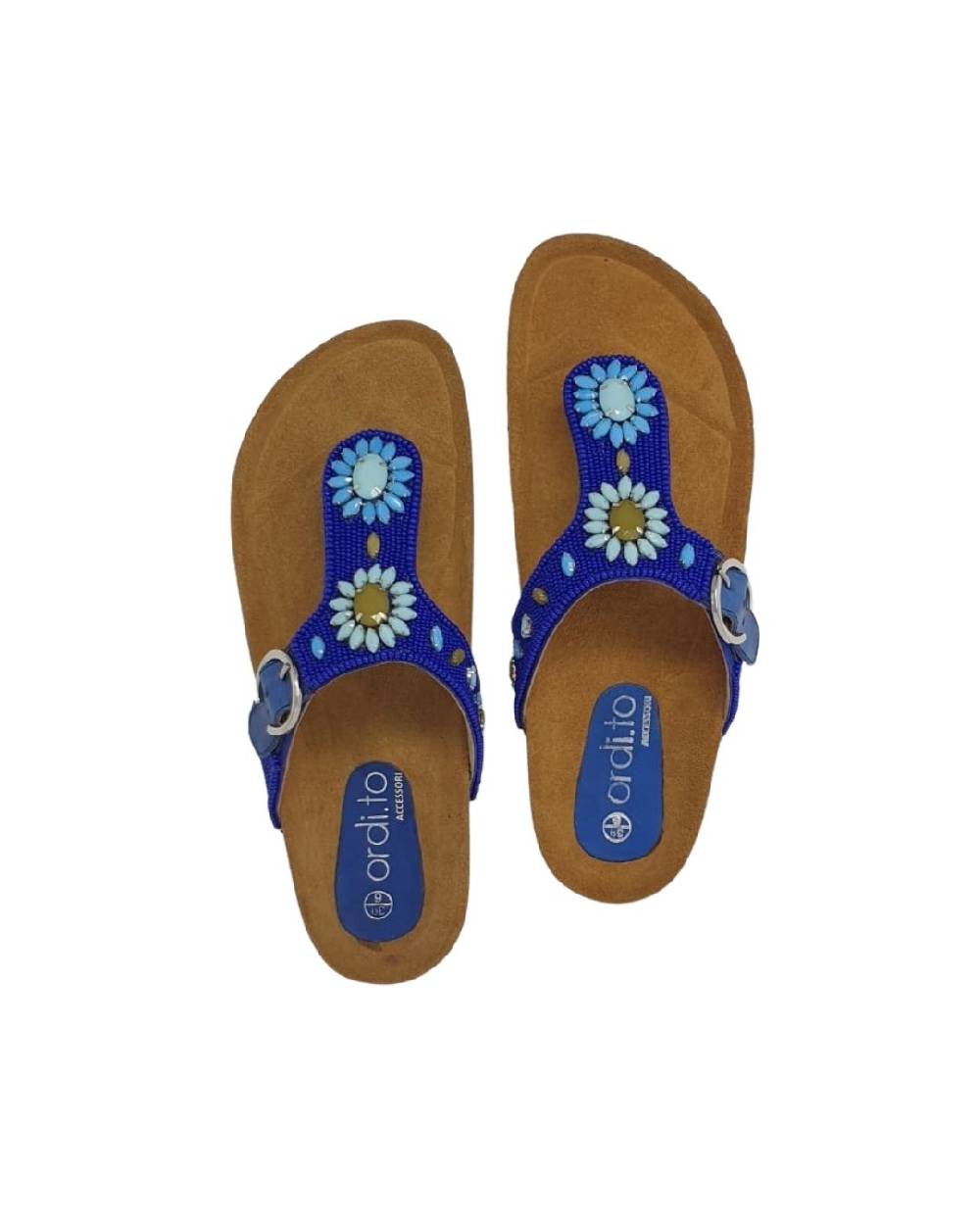 Ordi.to Accessori LANZAROTE - Infradito Con Plantare E Ricamo Perline