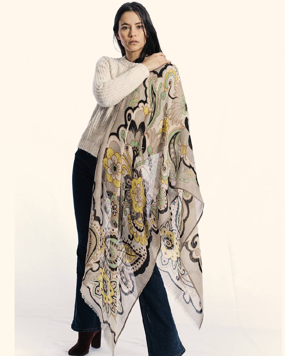 Ordi.to Accessori LIMA GRIGIA - Sciarpa Unisex in lana