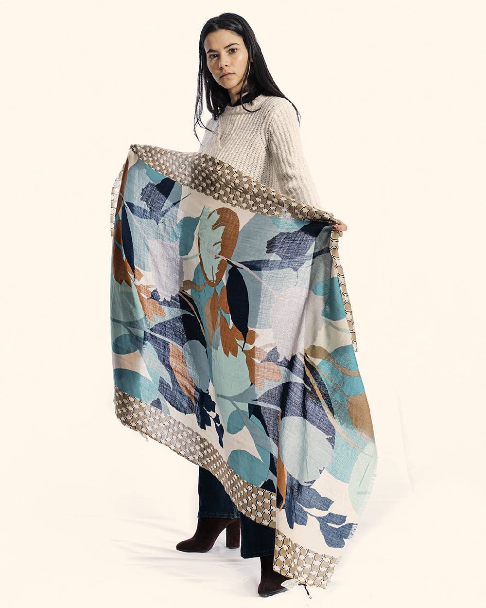 Ordi.to Accessori MADRID BLU - Sciarpa Unisex in lana