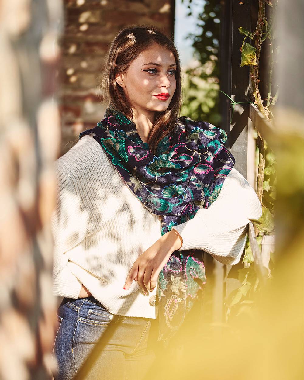 Ordi.to Accessori MICHELANGELO BLU- Sciarpa Unisex in lana