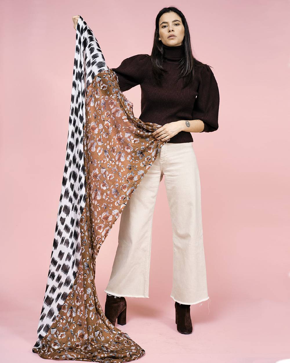 Ordi.to Accessori MONACO RUGGINE - Sciarpa in modal e lana