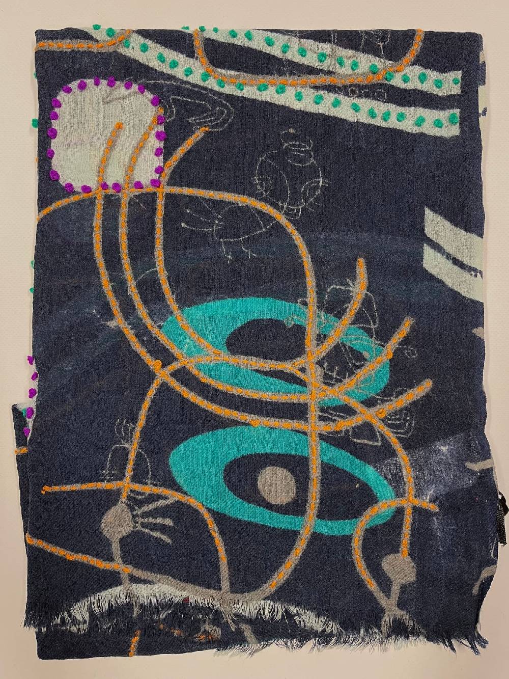 Ordi.to Accessori BURRI BLU - Sciarpa Unisex in lana