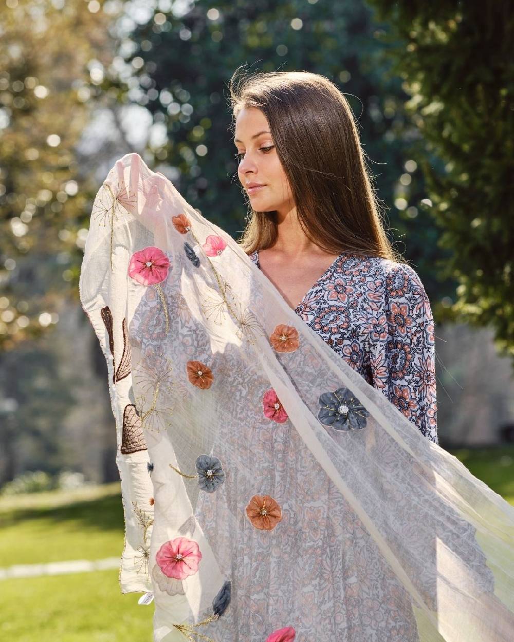 Ordi.to Accessori CAFFE'_SETA COTONE RICAMATO