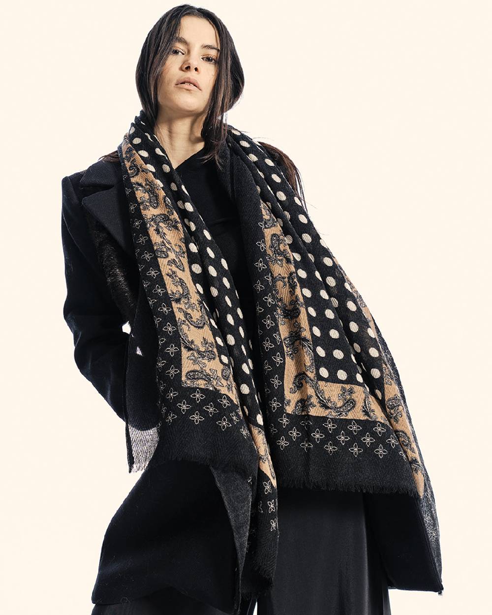 Ordi.to Accessori RIGA NERA - Sciarpa Unisex in lana