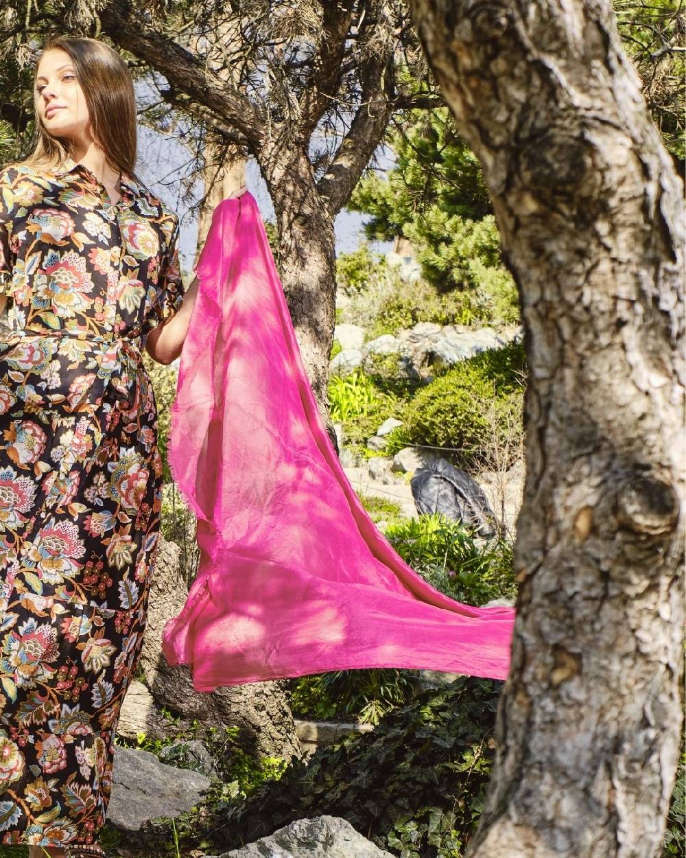 Ordi.to Accessori SOUFFLE' - STOLA SETA UNITA AZALEA