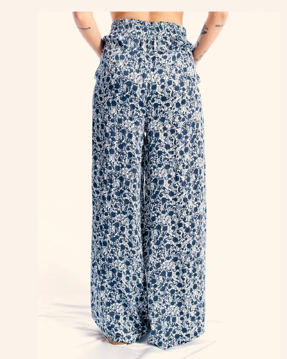 Ordi.to Accessori PANTALONE MATILDE - STAMPA AZALEA BLU