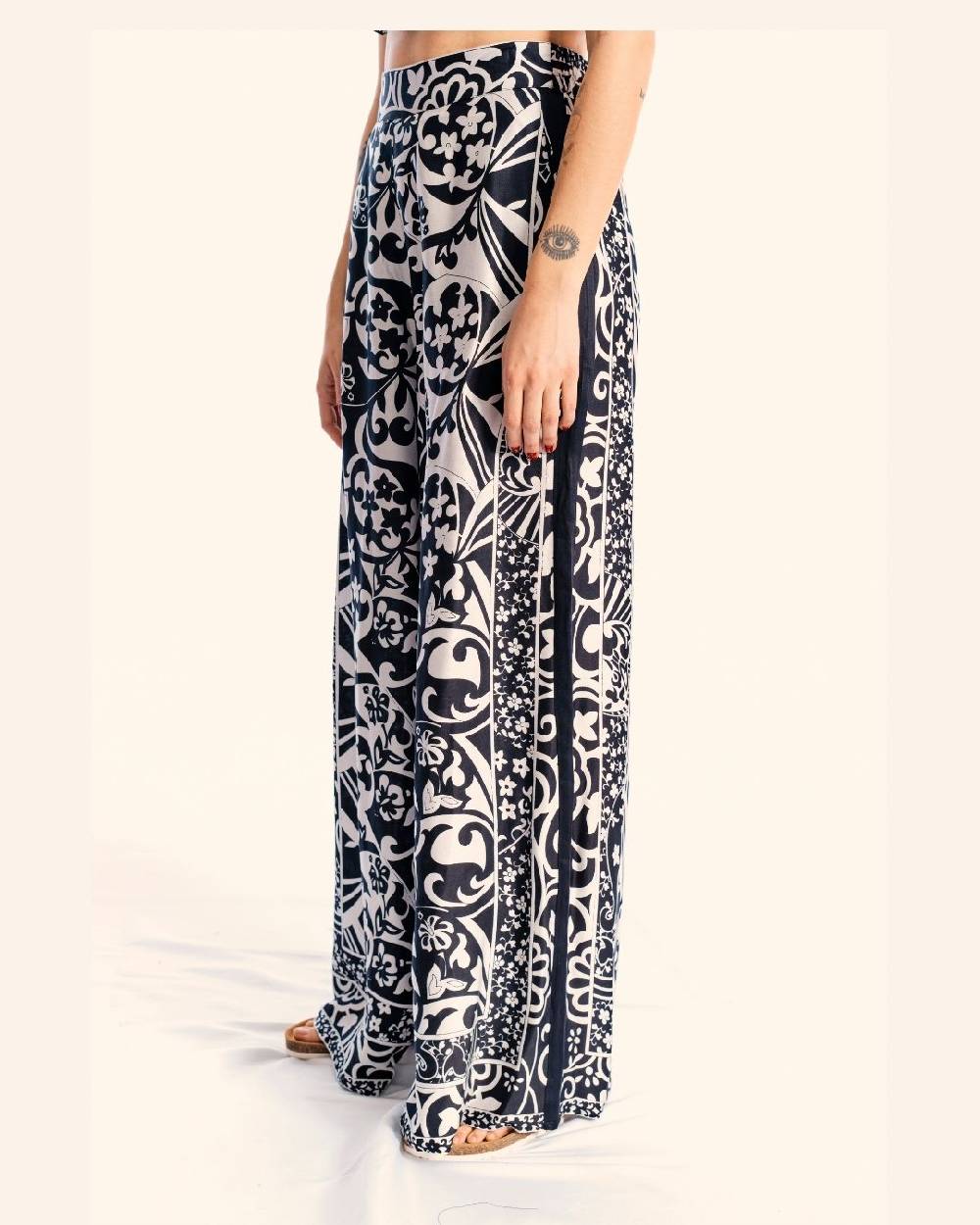 Ordi.to Accessori PANTALONE MATILDE - STAMPA BIANCO/NERA