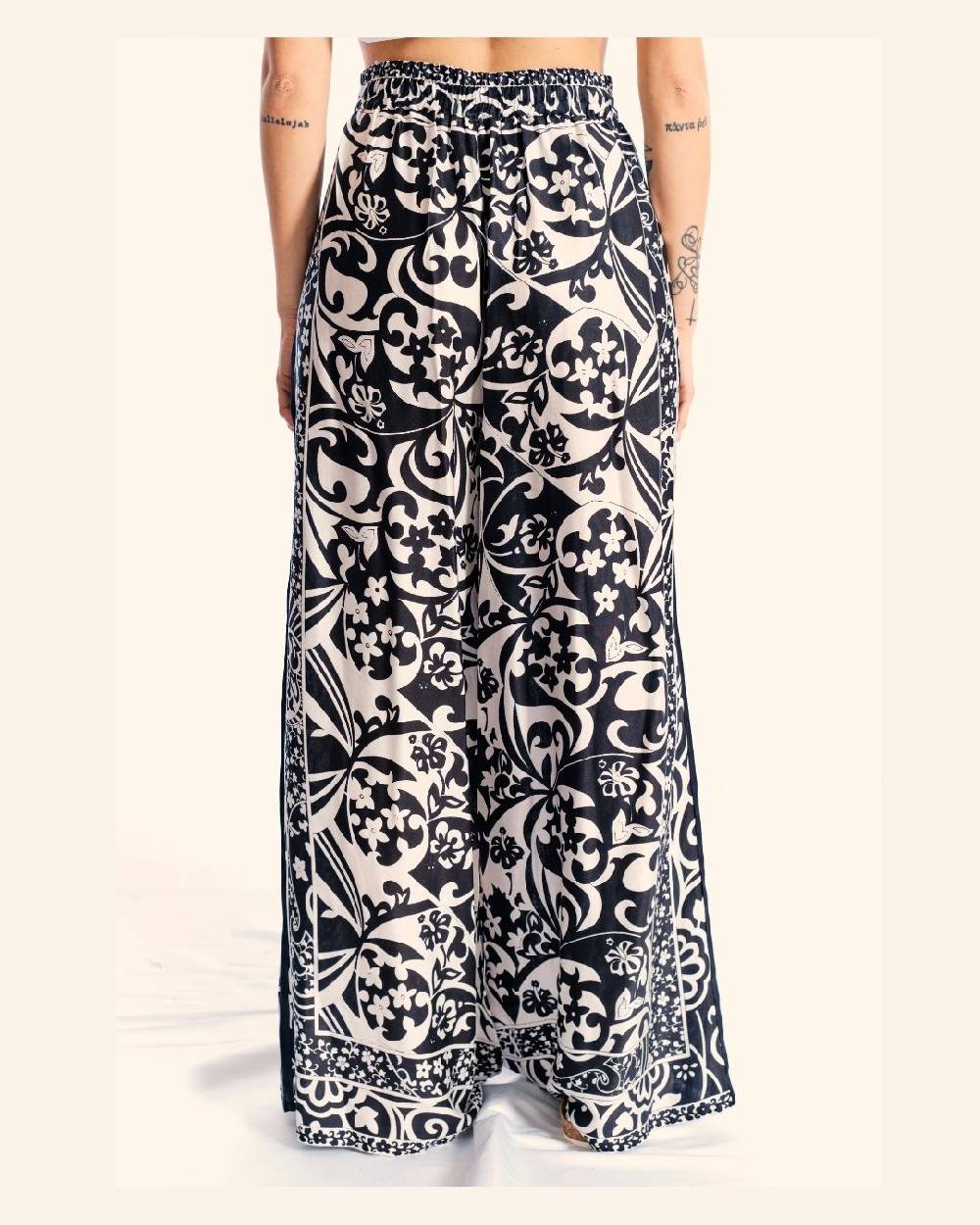 Ordi.to Accessori PANTALONE MATILDE - STAMPA BIANCO/NERA