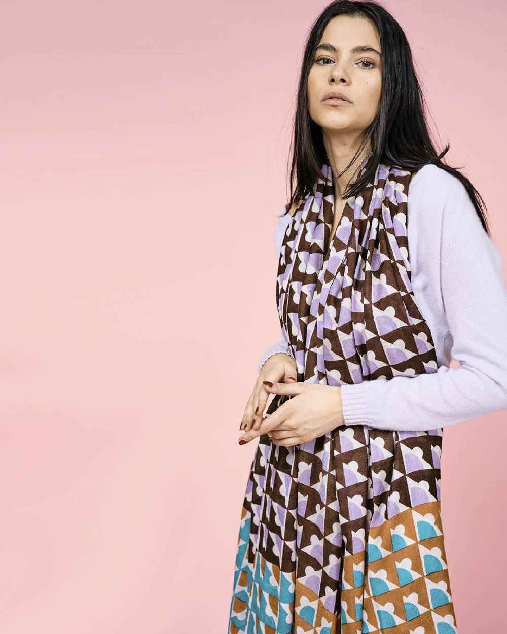 Ordi.to Accessori PORTO MARRONE - Sciarpa in modal e lana