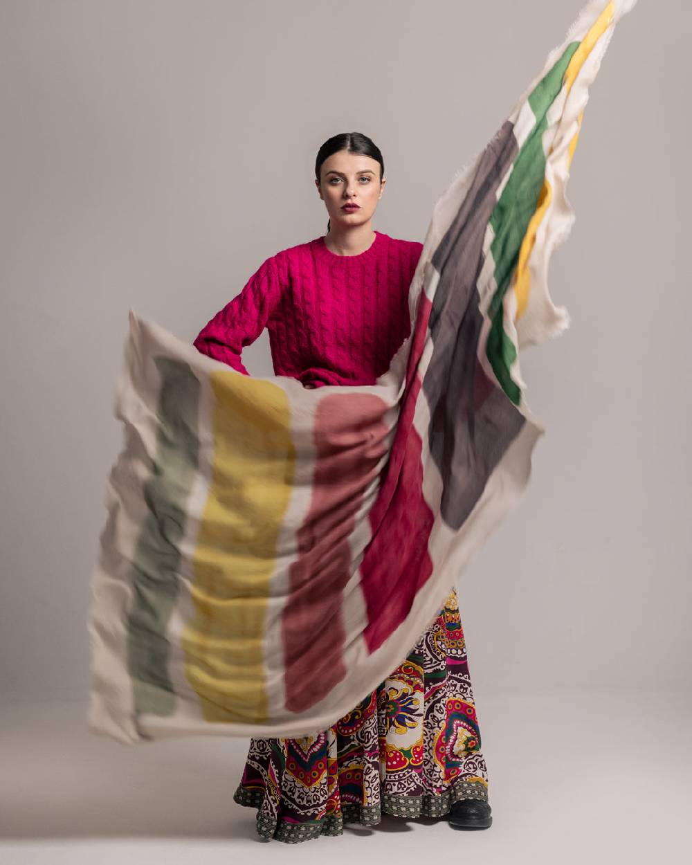 Ordi.to Accessori ROTHKO GRIGIO - Sciarpa Unisex in lana