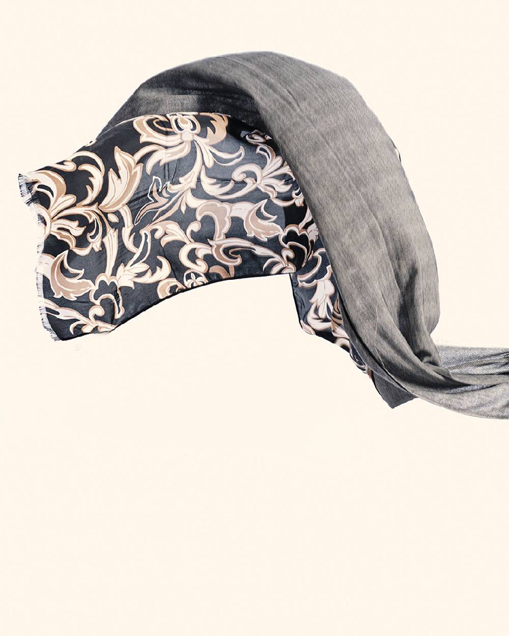 Ordi.to Accessori TORINO NERA - Sciarpa In Seta E Lana