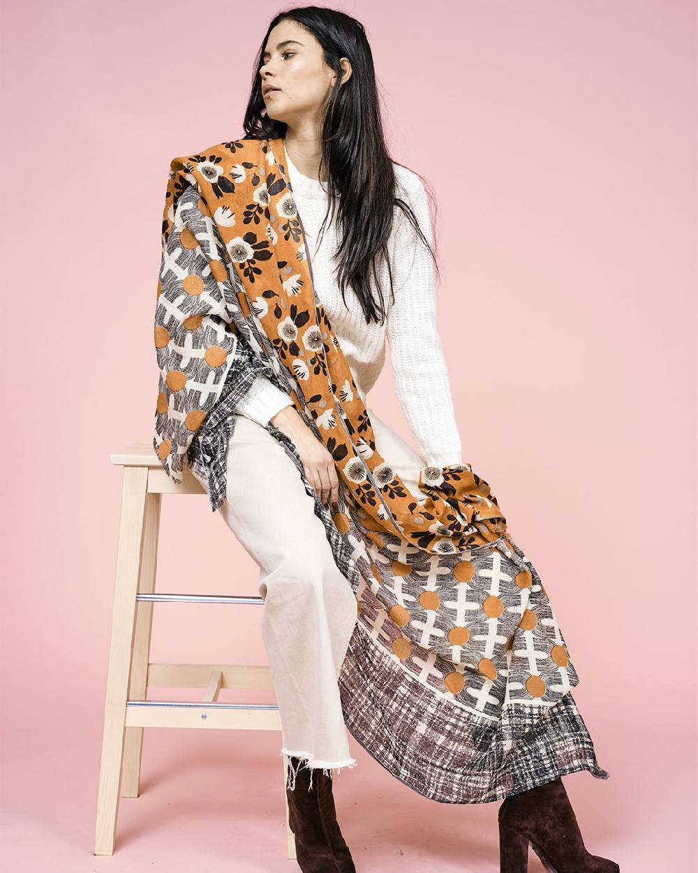 Ordi.to Accessori VIENNA ARANCIA - Sciarpa Unisex in lana