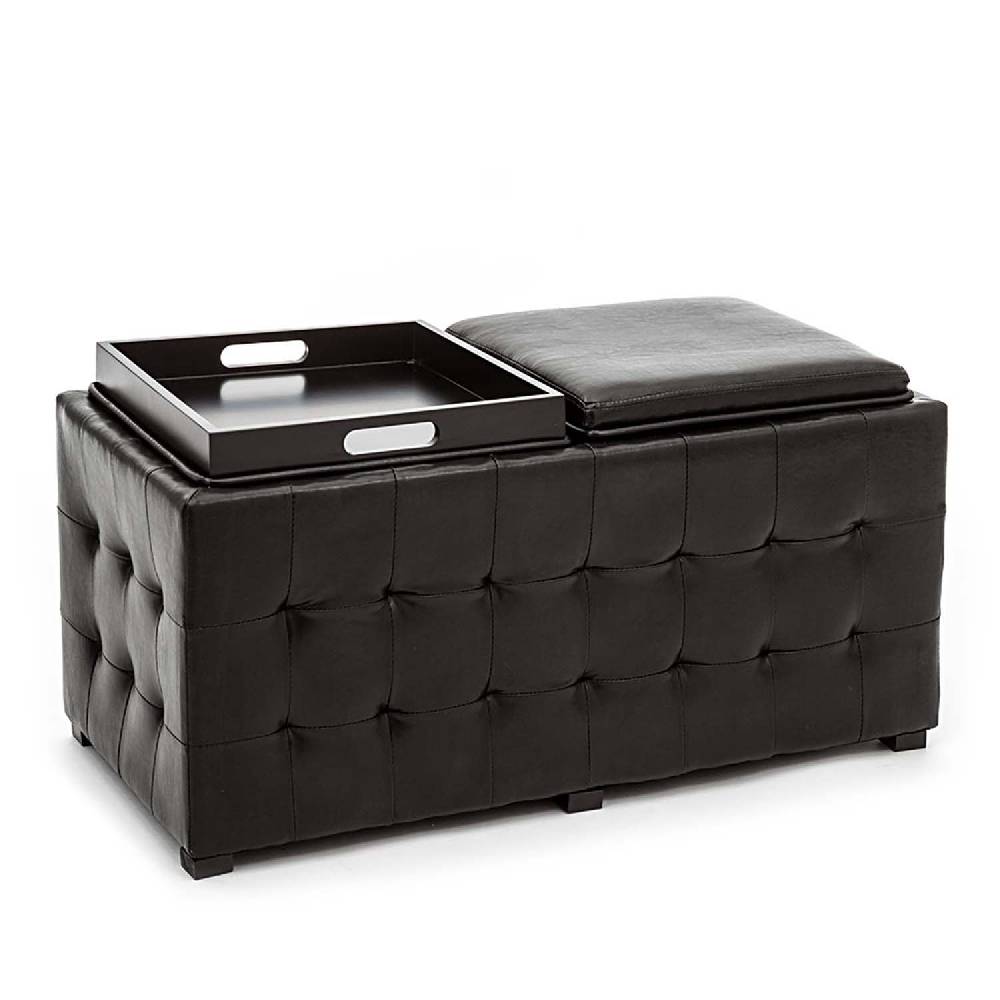 Oresteluchetta Doppio Pouf Poggiapiedi LOWELL BLACK