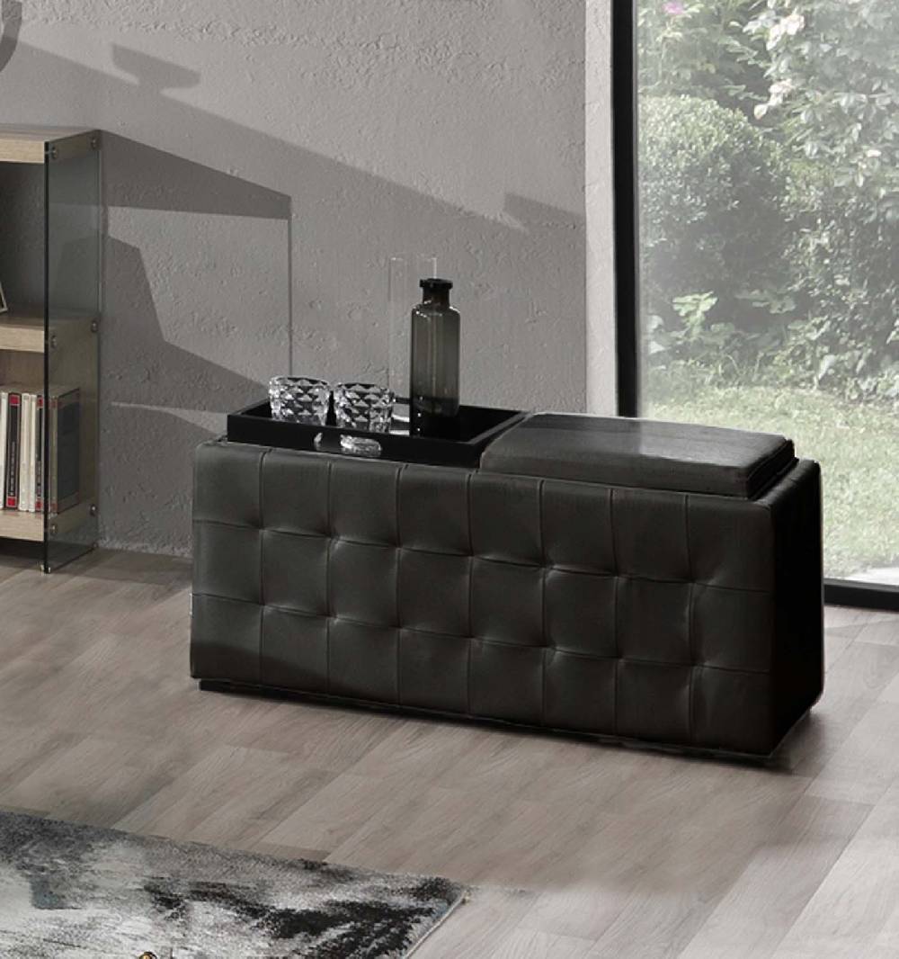 Oresteluchetta Doppio Pouf Poggiapiedi LOWELL BLACK