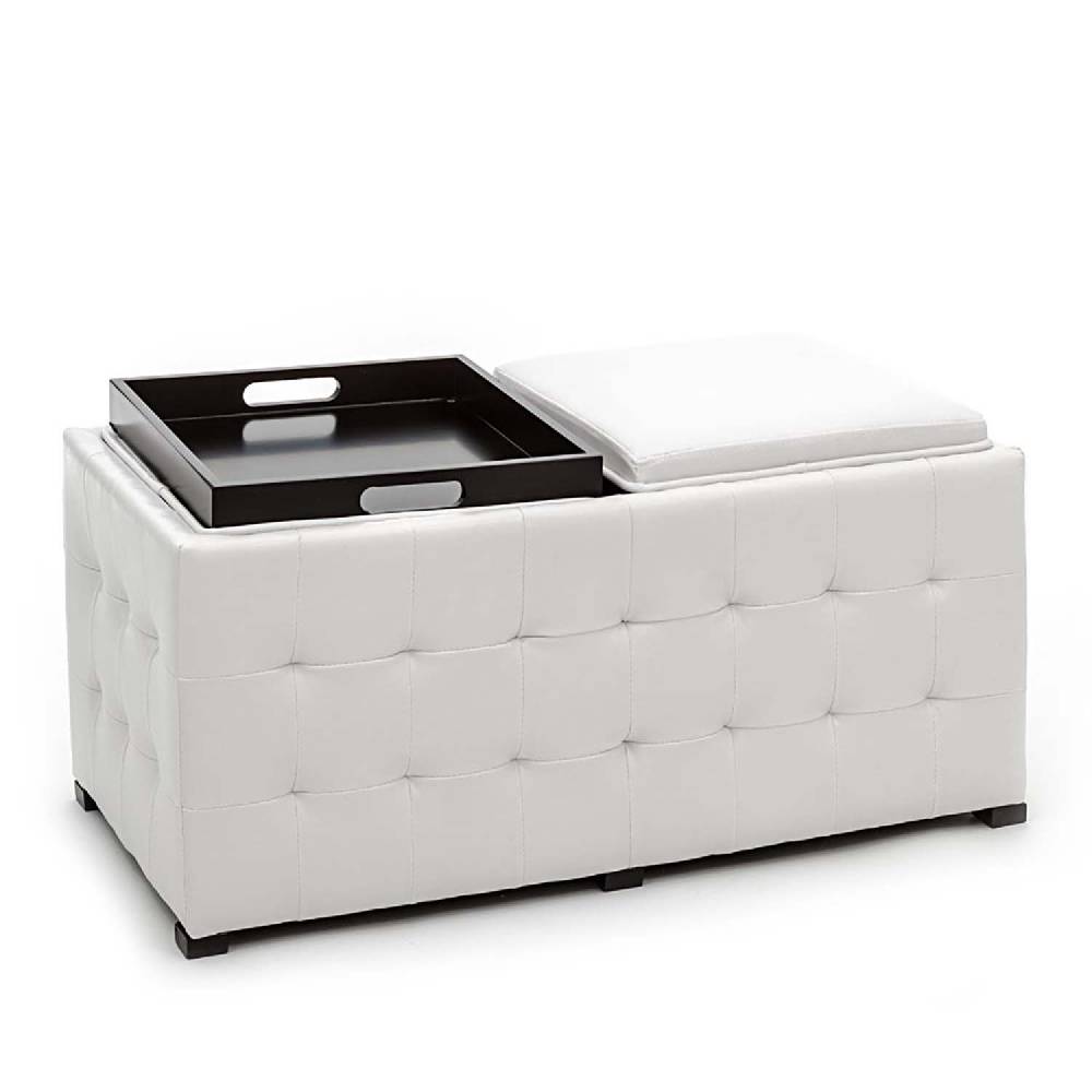 Oresteluchetta Doppio Pouf Poggiapiedi LOWELL WHITE