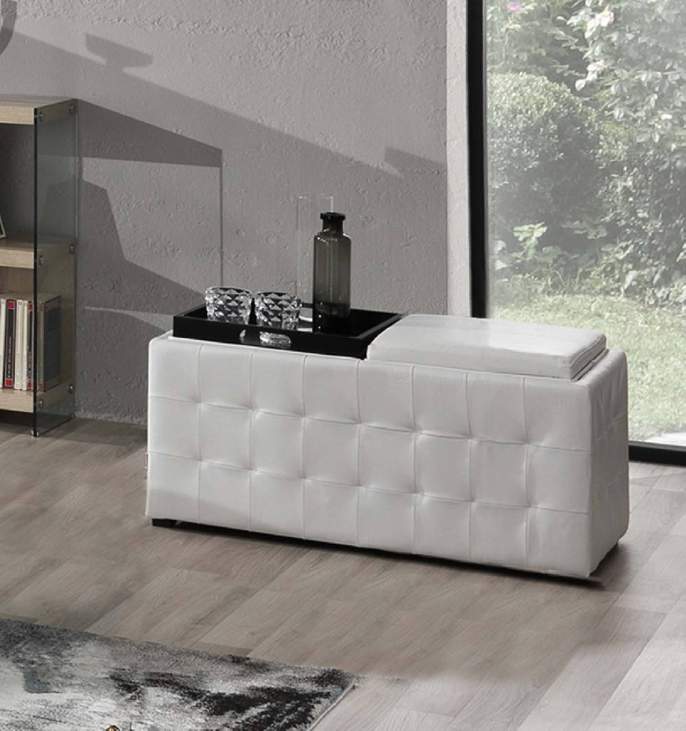 Oresteluchetta Doppio Pouf Poggiapiedi LOWELL WHITE