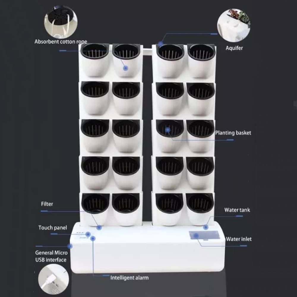 Oresteluchetta GIARDINO VERTICALE CON VASI AUTO INNAFFIANTI PER ESTERNO / INTERNO ALLOSH 20