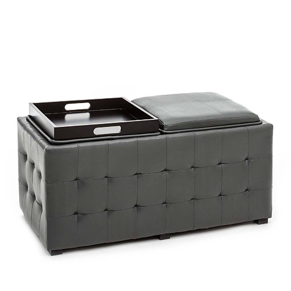 Oresteluchetta Doppio Pouf Poggiapiedi LOWELL GREY