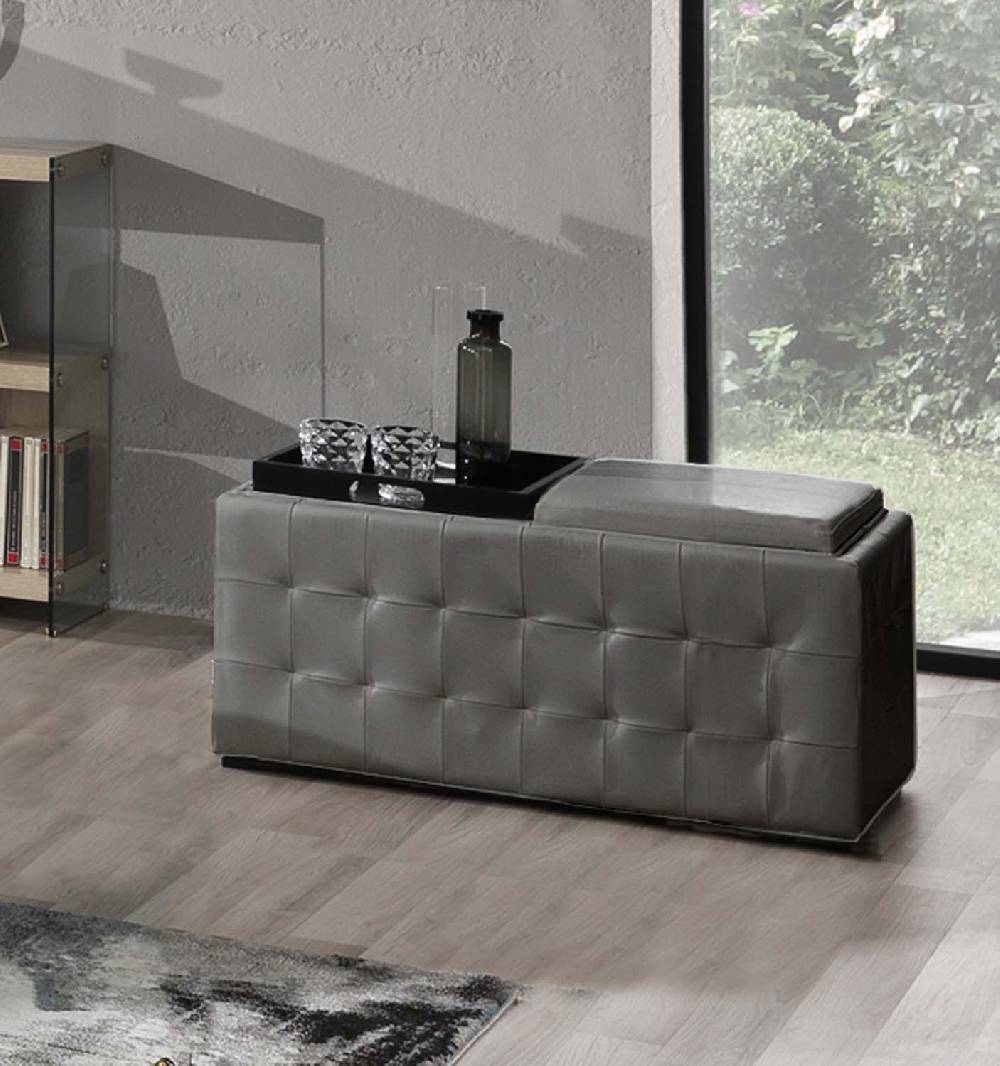 Oresteluchetta Doppio Pouf Poggiapiedi LOWELL GREY