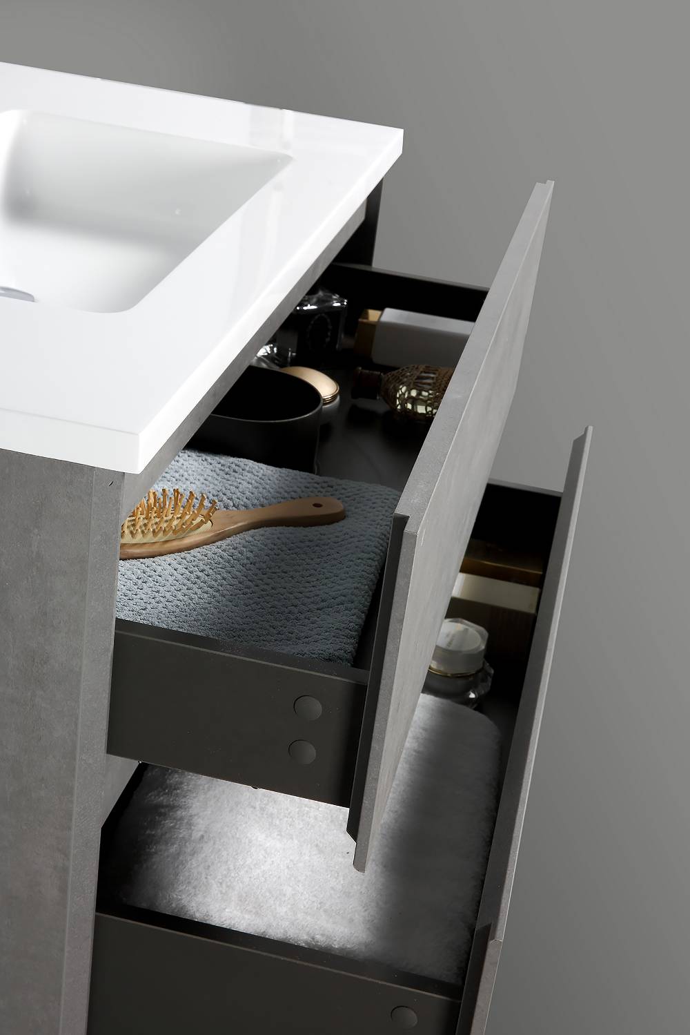 Oresteluchetta Mobile Bagno ANNAT WHITE CEMENT 90