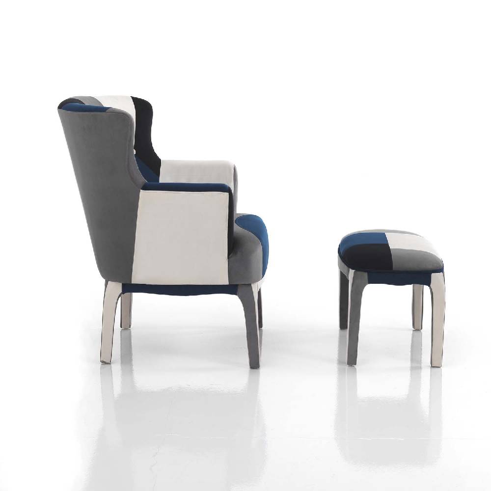 Oresteluchetta Poltrona + Pouf LIAM BLUE