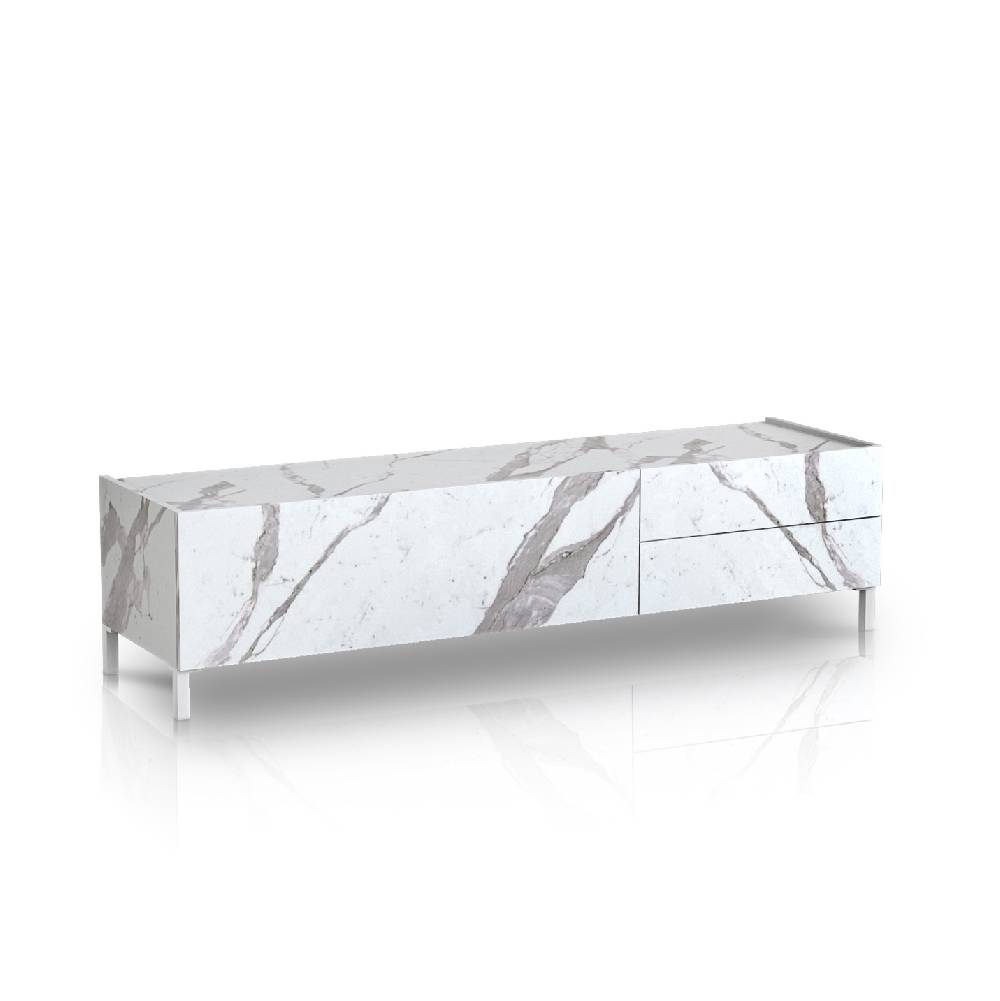 Oresteluchetta PORTA TV BURHAM WHITE MARBLE
