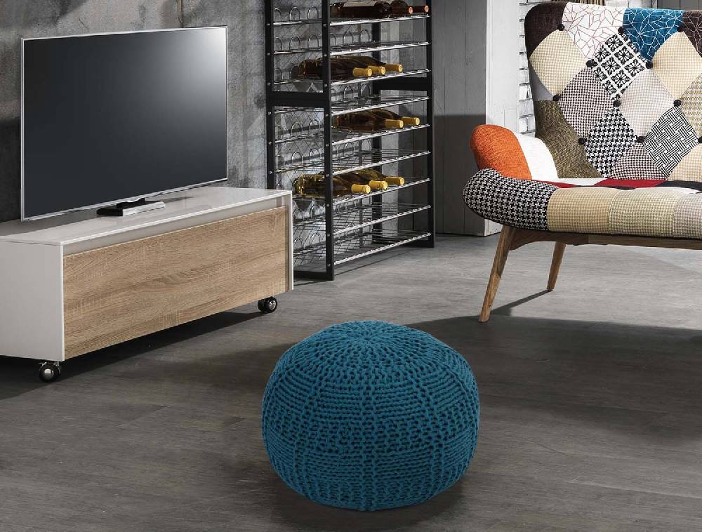 Oresteluchetta Pouf BETH LIGHT BLUE