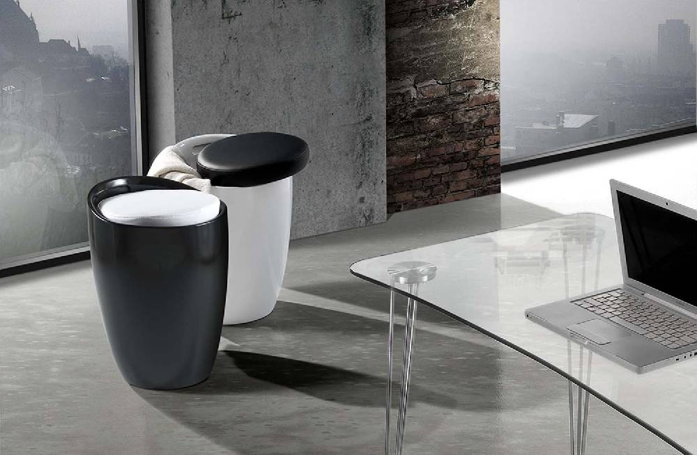 Oresteluchetta Pouf/contenitore MONO BLACK
