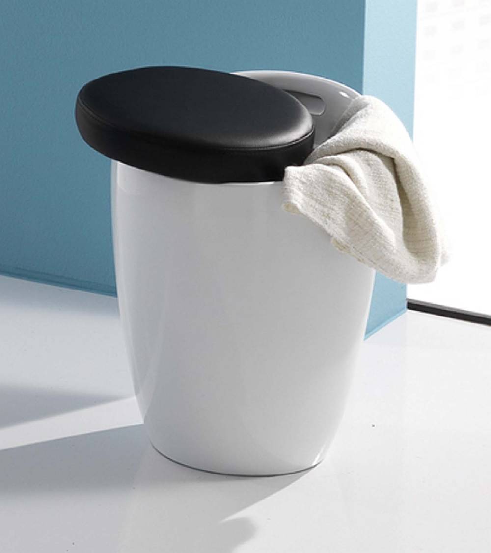 Oresteluchetta Pouf/contenitore MONO WHITE
