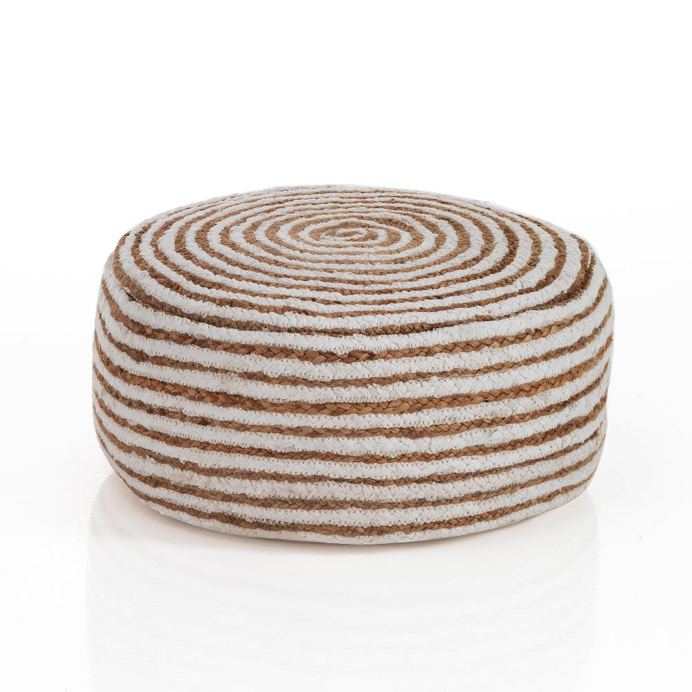 Oresteluchetta Pouf juta ROUND WHITE