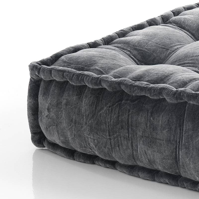 Oresteluchetta Pouf Quadrato VELLUTO YANTRA GREY