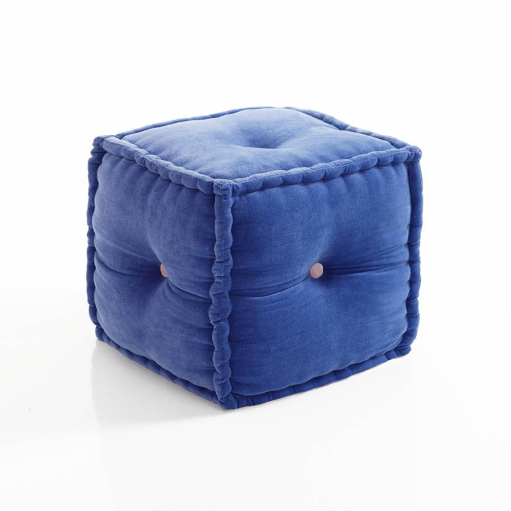 Oresteluchetta Pouf quadrato VELVET BLUE