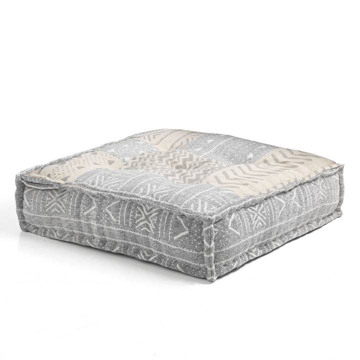 Oresteluchetta Pouf quadrato YANTRA GREY/BEIGE