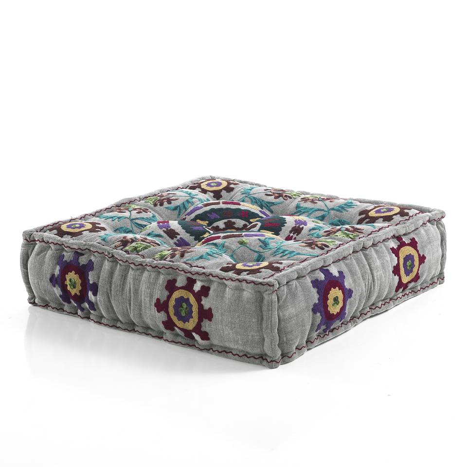 Oresteluchetta Pouf quadrato YANTRA LIGHT GREY