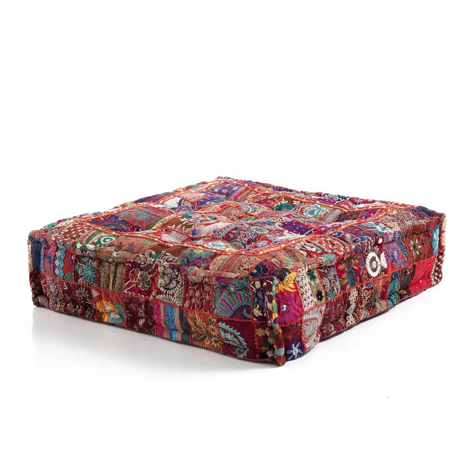 Oresteluchetta Pouf quadrato YANTRA RED PATCH