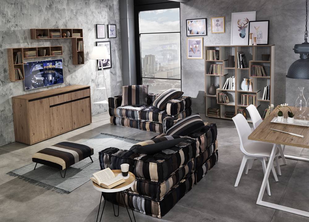 Oresteluchetta Pouf Quadrato YANTRA STRIPES